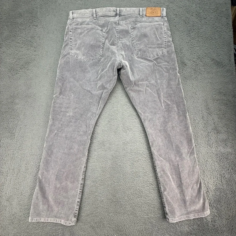 Polo‎ Ralph Lauren Varick Slim Straight Pants Mens 38x30 Grey Corduroy Cords